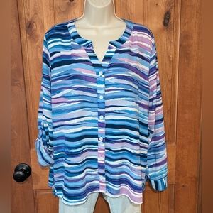 Bon Worth Pastel Striped Blouse‎